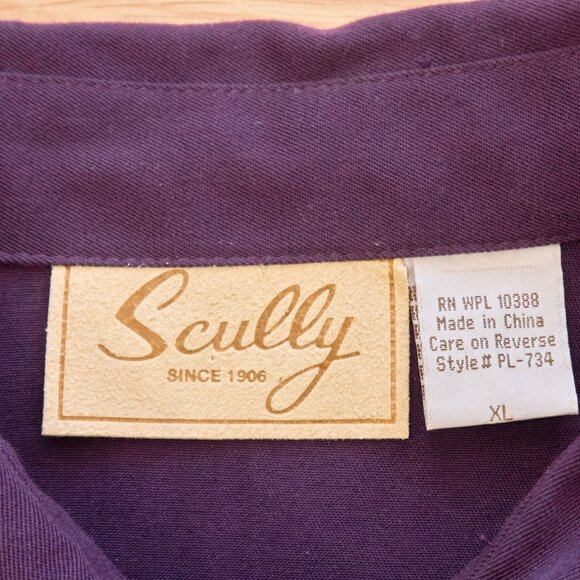 Scully Women's Western Embroidered Purple Shirt, Size XL - Picture 7 of 7